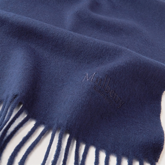 Mulberry Small Solid Merino Wool Scarf Night Sky